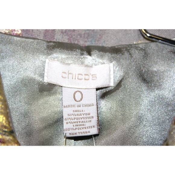 CHICO'S JACKET SIZE 0 INTRICATE JACQUARD ILLIA JACKET PINK RASPBERRY NWT $135 - Picture 3 of 5